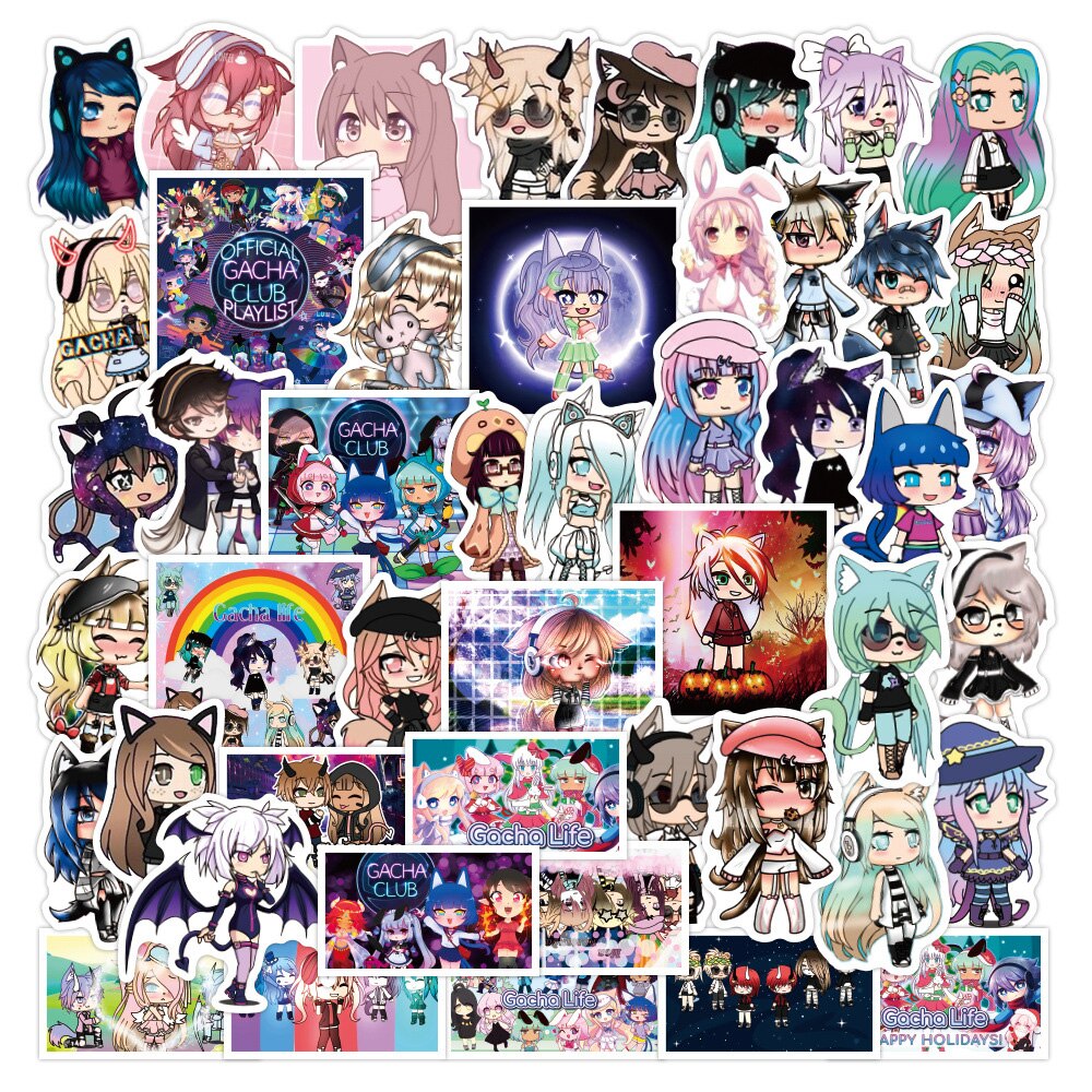 103050pcs Gacha Life Game Cartoon Stickers Diy Laptop Luggage Skateboard Graffiti Decals Sticker 5358